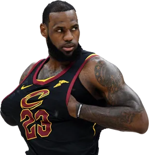 Le Bron James Cleveland Cavaliers Portrait PNG Image