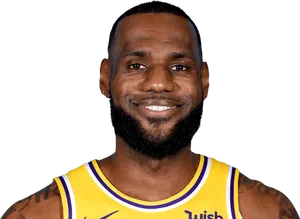 Le Bron James Lakers Portrait PNG Image