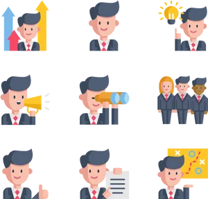 Leadership Attributes Icons Set PNG