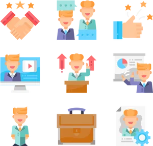 Leadershipand Professional Growth Icons PNG Image