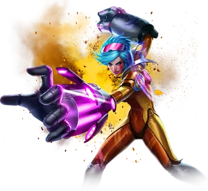 Leagueof Legends Champion Jinxwith Mega Death Rocket PNG Image