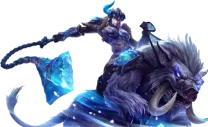 Leagueof Legends Champion Riding Beast PNG Image