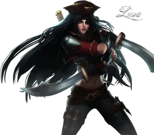 Leagueof Legends Pirate Champion Artwork PNG Image