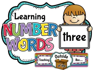 Learning Number Words Three Clipart PNG Image