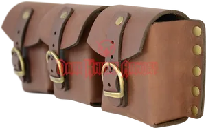 Leather Belt Pouches Brown PNG Image