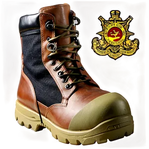 Leather Military Patrol Boots Png 06292024 PNG Image