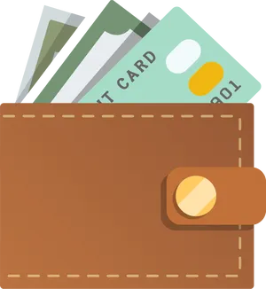 Leather Walletwith Cards PNG Image