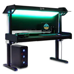 Led Gaming Desk Setup Png 20 PNG Image