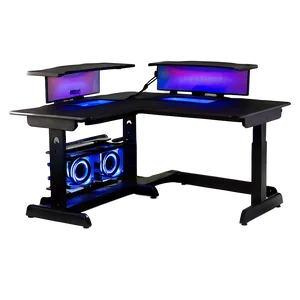 Led Gaming Desk Setup Png Fyj57 PNG Image