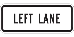 Left Lane Sign Blackand White PNG Image