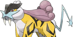 Legendary Pokemon Raikou Illustration PNG Image