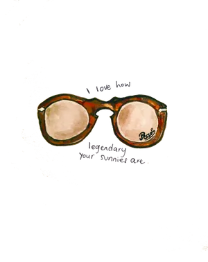 Legendary Sunglasses Compliment Artwork PNG Image