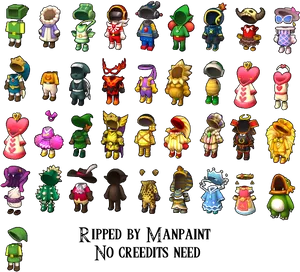 Legendof Zelda Character Sprites PNG Image