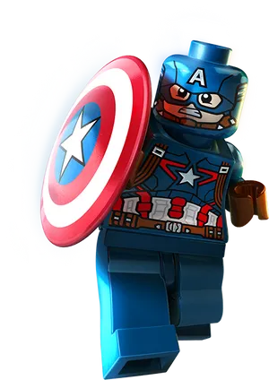 Lego Captain America Action Pose PNG Image