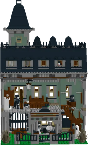 Lego Haunted House Cutaway View PNG Image