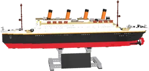 Lego Titanic Model Display PNG Image