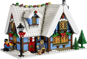 Lego Winter Village Cottage Scene PNG Image