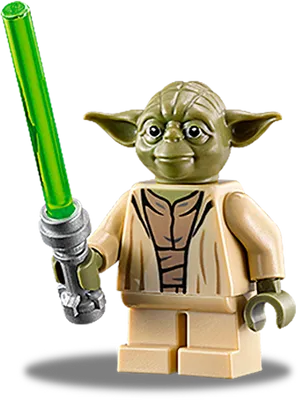 Lego Yoda With Lightsaber.png PNG Image