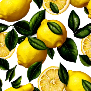 Lemons Print Png Seb PNG Image