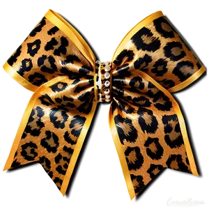 Leopard Print Cheer Bow Png 06212024 PNG Image