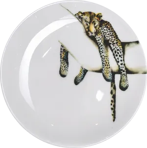 Leopard Print Decorative Plate PNG Image