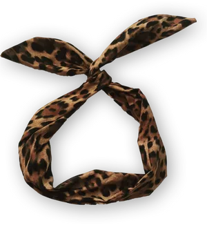 Leopard Print Head Bandana Knotted PNG Image