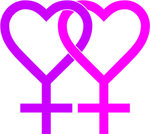 Lesbian Pride Heart Symbol PNG Image