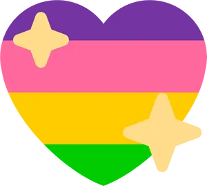 Lesbian_ Pride_ Heart_with_ Stars PNG Image