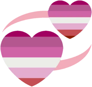 Lesbian_ Pride_ Hearts_ Graphic PNG Image