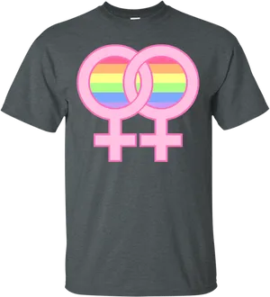 Lesbian Pride Interlocked Symbols Shirt PNG Image