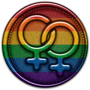 Lesbian Pride Interlocking Symbols PNG Image