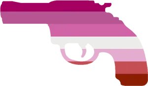 Lesbian Pride Pistol Emoji PNG Image