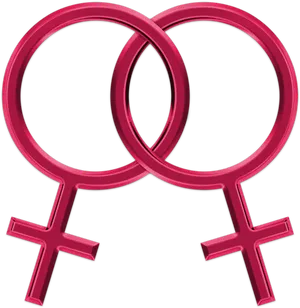 Lesbian Symbol Interlocking Female Signs PNG Image