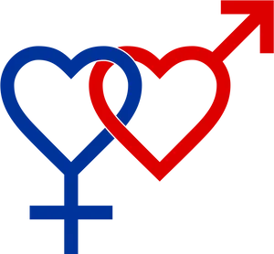 Lesbian Symbol Interlocking Hearts PNG Image