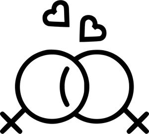 Lesbian Symbolwith Hearts PNG Image