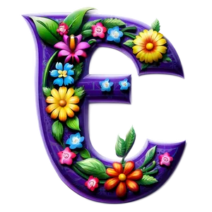 Letter E With Flowers Png Hpd PNG Image