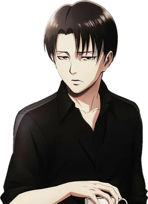 Levi Ackerman Portrait Attackon Titan PNG Image