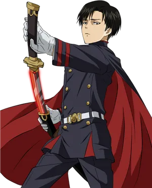 Levi Ackerman Readyfor Battle PNG Image