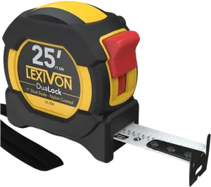 Lexivon Dual Lock Measure Tape Extended PNG Image