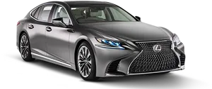 Lexus Luxury Sedan Silver Profile PNG Image