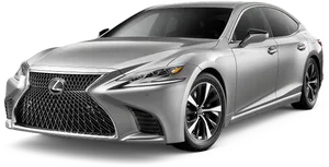 Lexus Luxury Sedan Silver Profile PNG Image