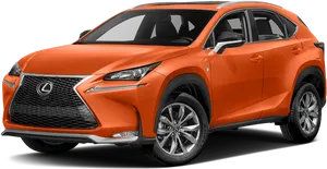 Lexus Orange S U V Profile View PNG Image