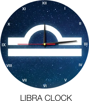 Libra Zodiac Sign Wall Clock PNG Image