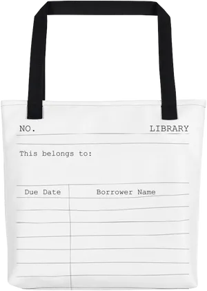 Library Checkout Tote Bag PNG Image