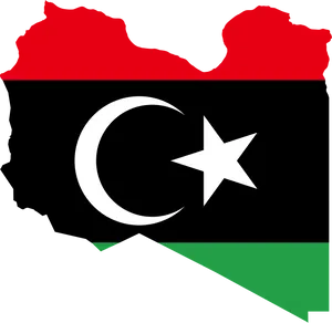 Libya Flag Map Graphic PNG Image