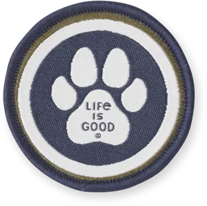 Life Is Good Dog Paw Patch PNG Image