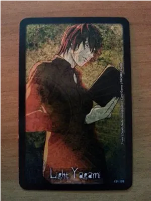 Light Yagami Anime Collectible Card PNG Image