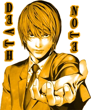 Light Yagami Death Note Anime Art PNG Image