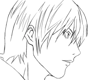 Light Yagami Profile Sketch PNG Image