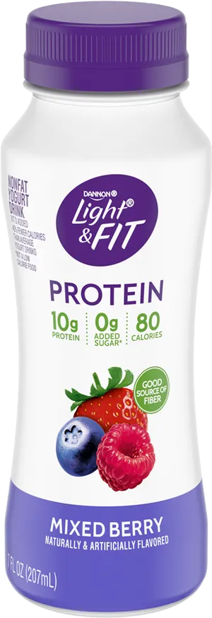 Lightand Fit Protein Smoothie Bottle PNG Image